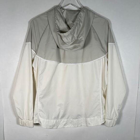 Nike Women's Windrunner Track Jacket L Grey White Hooded Full Zip Active Sports - Picture 2 of 6
